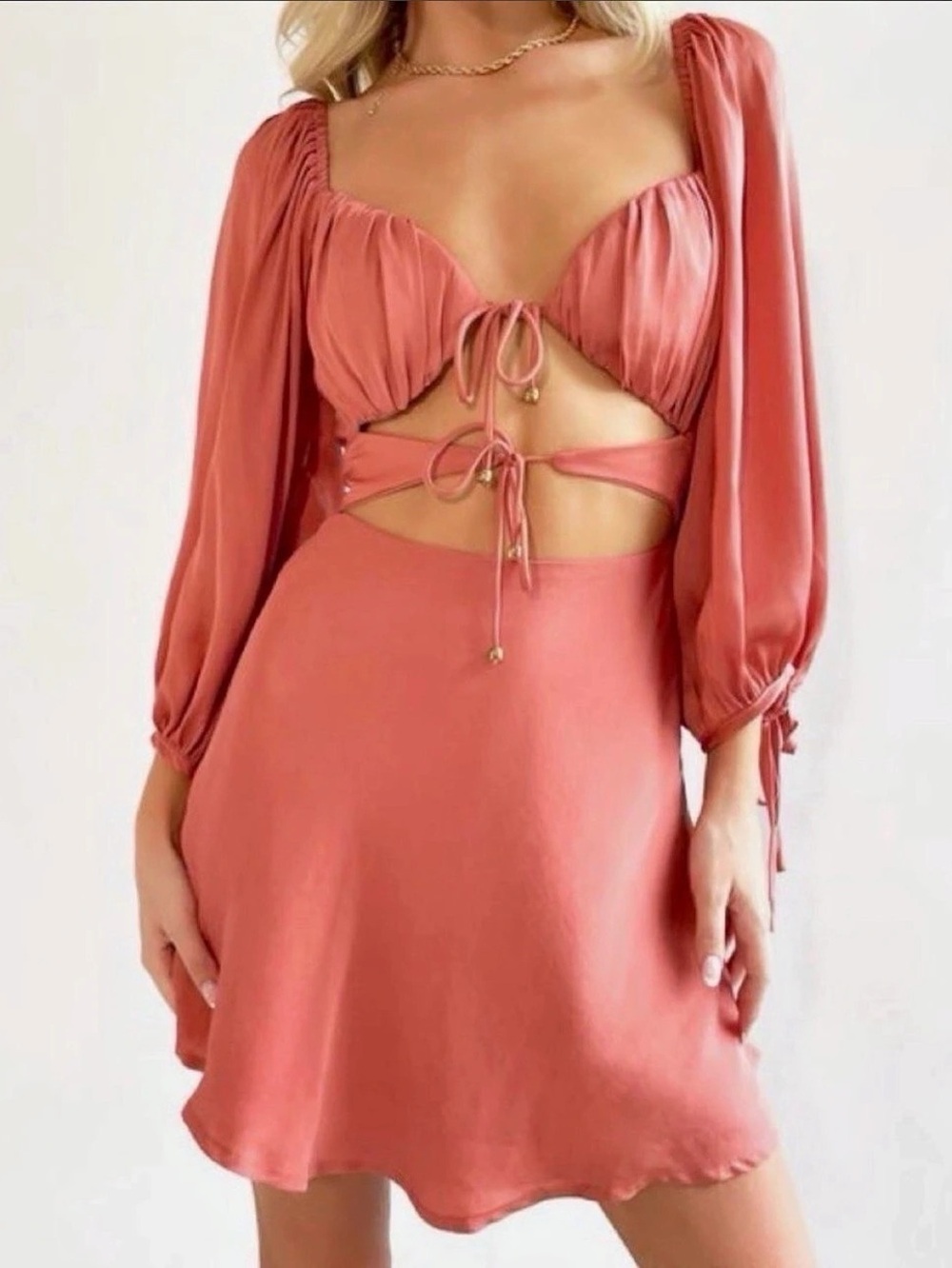 SAINTS + SECRETS Pink Abstract Mini Dress Size M